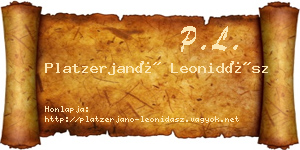 Platzerjanó Leonidász névjegykártya